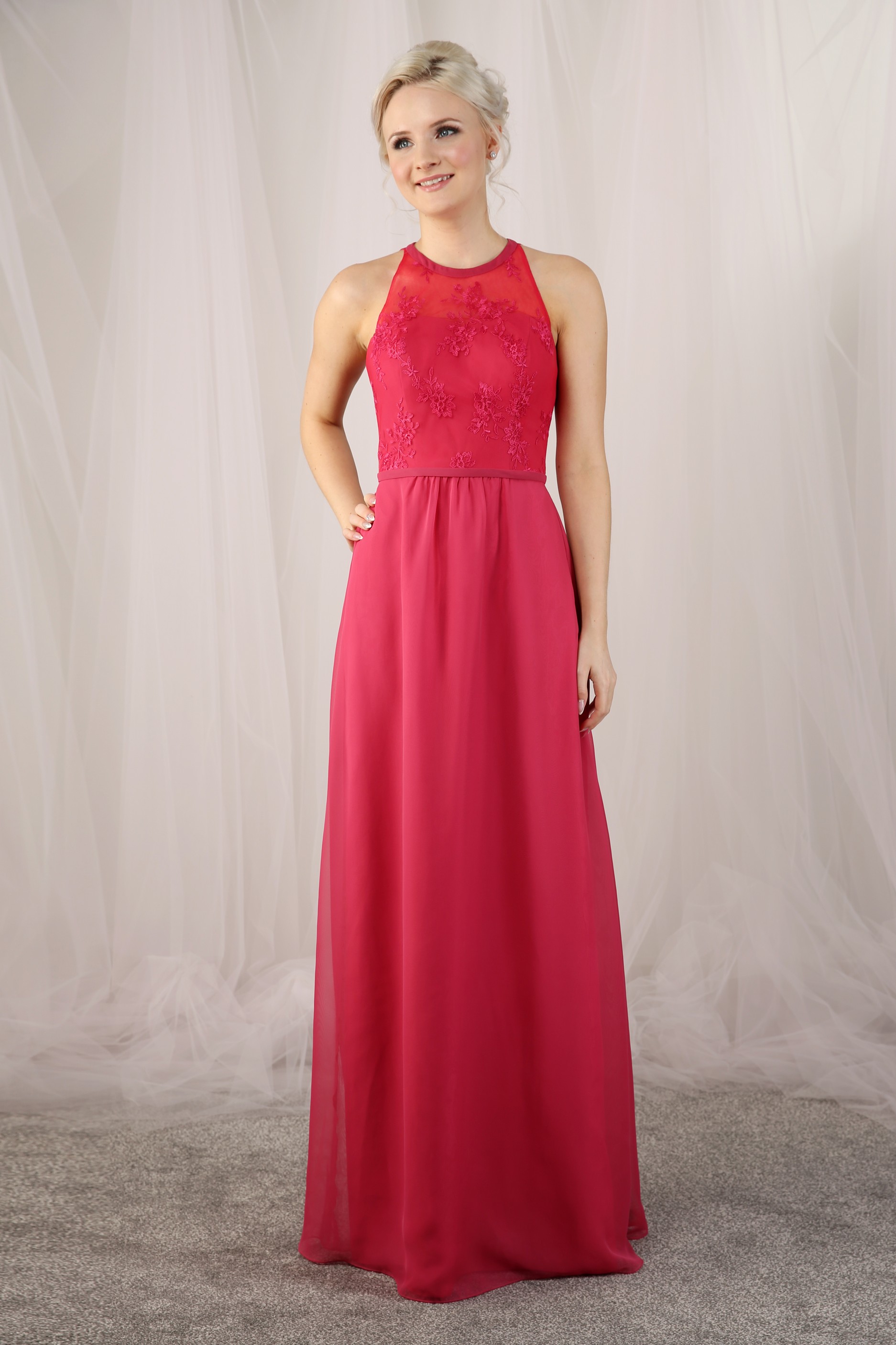 bridesmaid dresses augusta ga Lace Bodice Chiffon Maxi Bridesmaid Dress, Dark Teal – Jolie Moi Retail